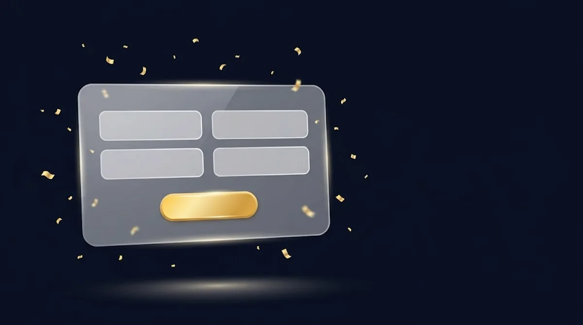 Biểu mẫu đăng ký Bo88bet bằng kính mờ với bốn ô trống và nút vàng xác nhận