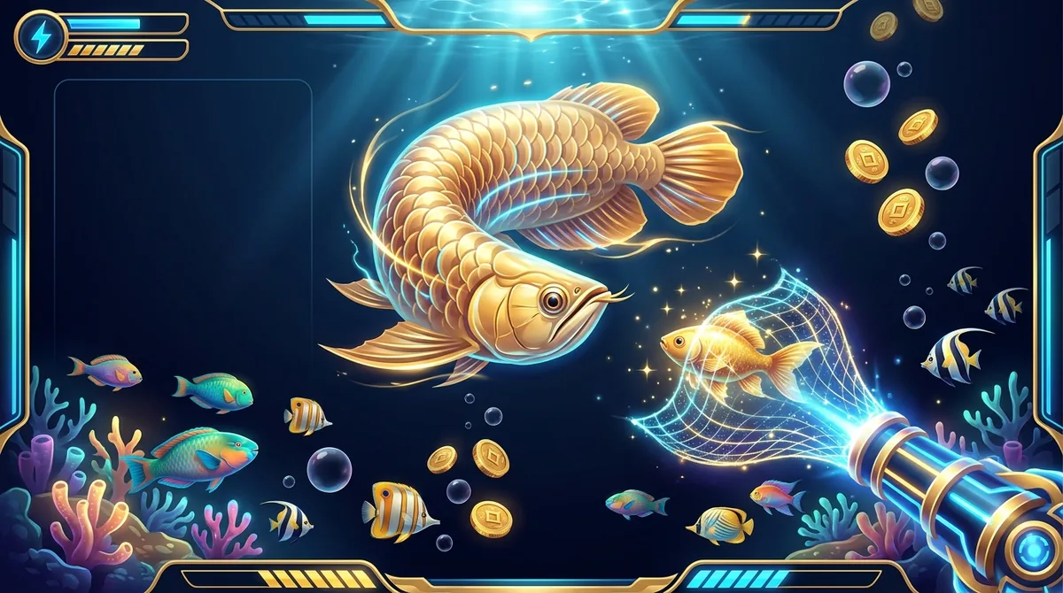 Bắn cá Bo88bet - cá rồng vàng và đàn cá nhiệt đới dưới làn nước xanh sâu